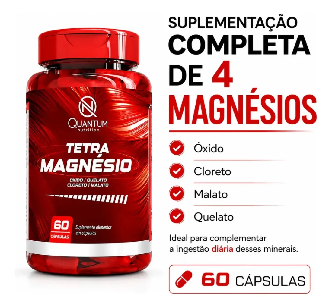 Tetra Magnésio — suplementação completa de 4 magnésios